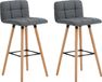 FST Tabouret de bar - Avec dossier - Hauteur d'assise 68 cm - Gris foncé