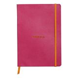 Rhodia Rhodiarama 117462C - Soepel Notitieboek Framboos - A5 14,8 x 21 cm - Dot Stippen - 160 pagina's - Clairefontaine Ivoor Papier 90 g/m² - Leeslint, Elastieksluiting - Imitatieleer - Collectie Rhodiarama
