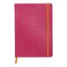 Rhodia Rhodiarama 117462C - Soepel Notitieboek Framboos - A5 14,8 x 21 cm - Dot Stippen - 160 pagina's - Clairefontaine Ivoor Papier 90 g/m² - Leeslint, Elastieksluiting - Imitatieleer - Collectie Rhodiarama