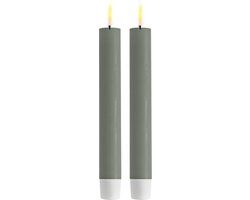 Deluxe Homeart LED Kaarsen - Salie Groen - 2.2 x 15 cm (2 stuks)
