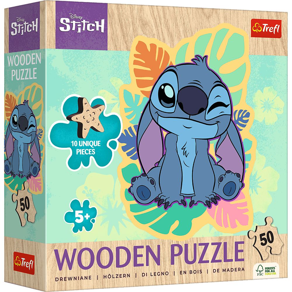 Trefl Houten Puzzel Lilo & Stitch - 50 Stukjes
