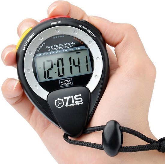 Tis Pro - Stopwatch 025 - Waterdicht Met Nekkoord 8 Cm Zwart