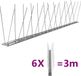 VidaXL Piques pour oiseaux et pigeons avec 2 rangées 6 pièces 3 m acier inoxydable