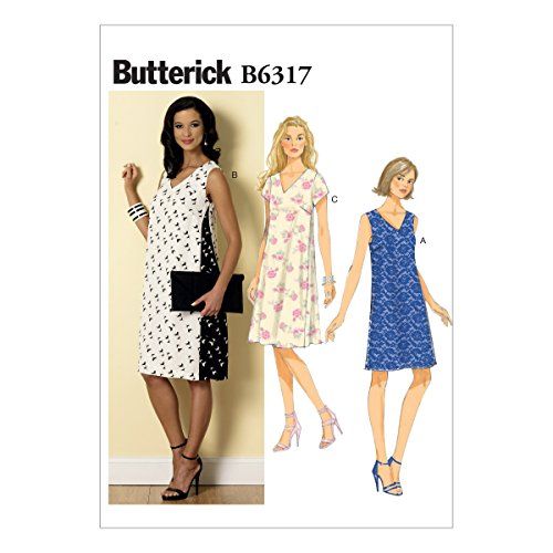 Butterick Pattern 6317 Misses' Dress - Sizes 14-22 - Viscose - Multicolor - E5 (14-16-18-20-22)