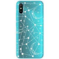 Xiaomi Bedrukt siliconen hoesje compatibel met Xiaomi Redmi 9A, Xiaomi Redmi 9AT, Xiaomi Redmi 9i Lignes etoilees