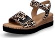 Gabor Dames Plateau Sandalen Lynx Beige/Bruin Leer Klittenband 44 EU