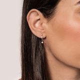 Hey Happiness Hangende Bloem Oorknopjes Dames - 925 Sterling Zilver 18K Roségoud Verguld - Zirconia - Roségoud