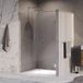 Brauer Void - Carving Nisdeur - 2-Delig - Helder Glas - 140 x 200 cm - Omkeerbaar - met Draaideur 70 cm - Aan Muur - incl. Glascoating - Chroom