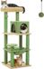 Road Arbre à chat avec hamac en peluche métallique, tour pour chat pour chats adultes avec maison de condo à 2 portes, étagères pour chat à 6 niveaux avec poteaux à gratter et perchoir supérieur surdimensionné, vert 116