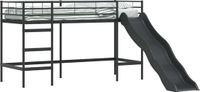 vidaXL Loft Bed Frame with Slide Black and Anthracite