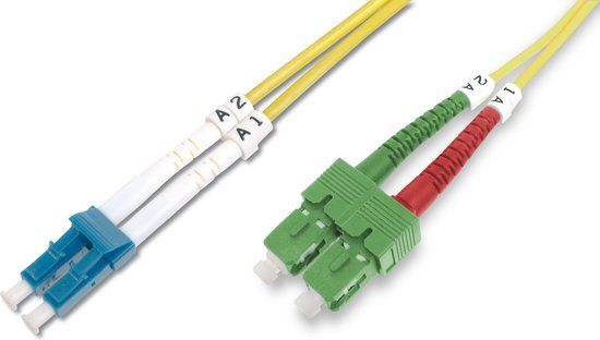 Merkloos LWL OS2 Singlemode glasvezel patchkabel SC ( APC ) naar LC ( PC ) 1 M - Geel