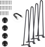 Vevor Set Van 4 Tafelpoten Haarspeldpoten 482mm Hoog 110x110mm Montageplaat Koolstofstaal Gepoedercoat Haarspeldpoten 227kg Draagvermogen Ideaal voor Keukentafels Woonkamer Consoles Studiotafels