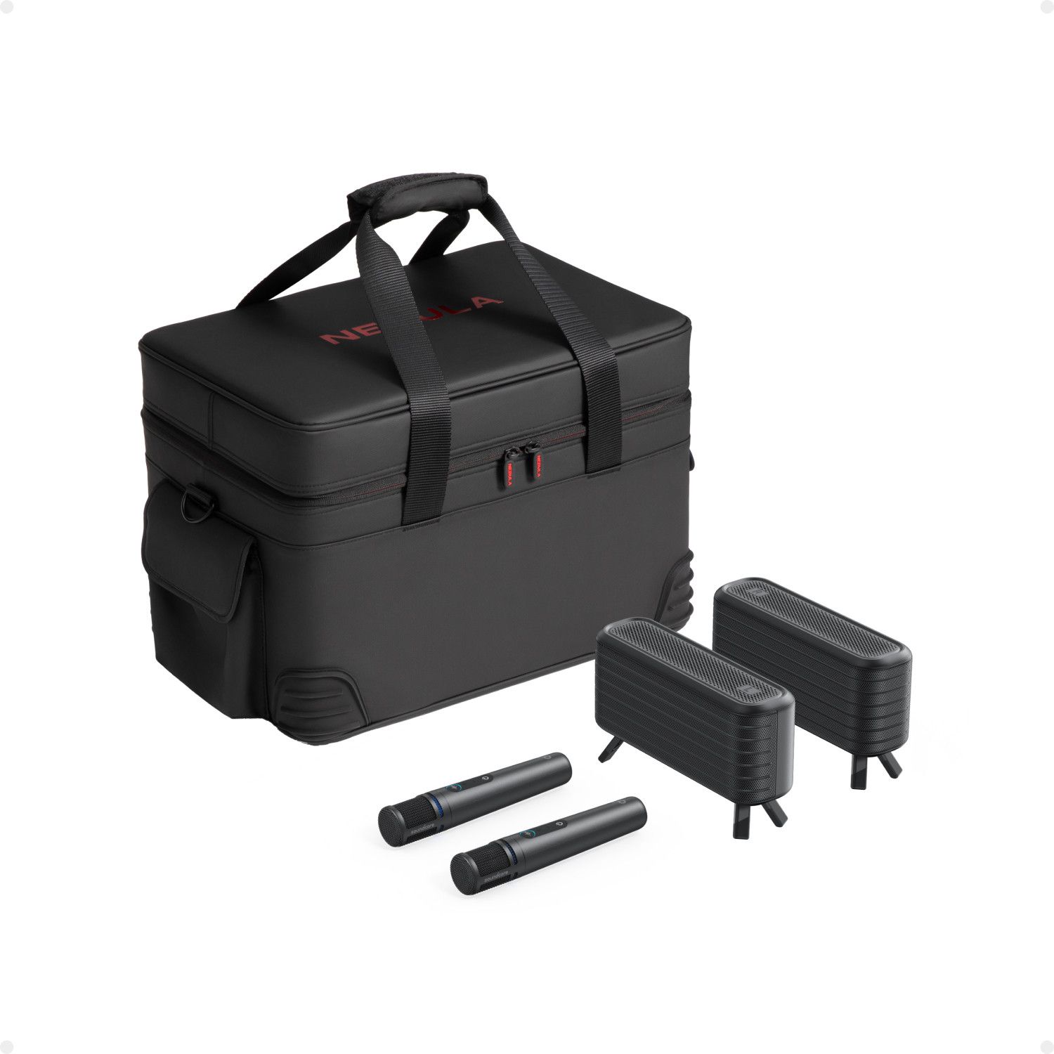 Anker Nebula X1 X1 draagbare alles-in-één entertainmentkit met twee draadloze luidsprekers, microfoons en draagtas voor de
