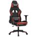 vidaXL Gaming stoel met massagefunctie en voetsteun, zwart, wijnrood, kunstleer