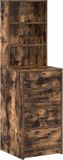 vidaXL Highboard Gerookt eiken 40 x 41 x 135 cm Bewerkt hout