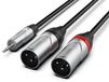 Audibax Pro Cable 2 XLR Macho a Minijack Stereo 3 Metros Negro