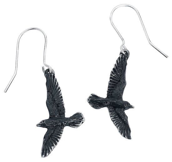 Alchemy Gothic Alchemy BLACK RAVEN Oorbellen - Zilverkleurig