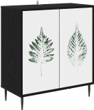vidaXL Dressoir HANAU Zwart Eiken 69 x 33 x 76 cm Bewerkt Hout
