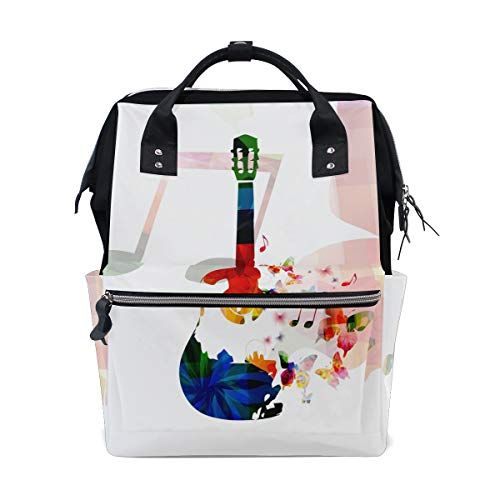 MONTOJ Vlinder Droom Muziek Gitaar Canvas Rugzak Reizen Campus Rugzak - 7422591847391