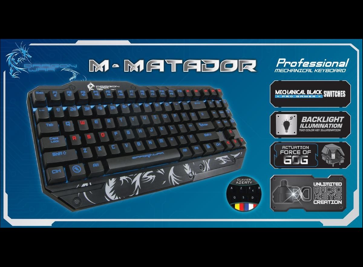 DRAGON WAR M-Matador - Toetsenbord - Zwart - QWERTY