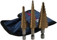 De Stunthal® Stappenboor Set HSS Titanium - 3 Delig