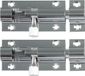 AMIG schuifslot/plaatgrendel - 4x - messing - 5 x 2.55 cm - verchroomd - deur - poort