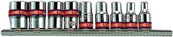 King Tony 2509MR dopsleutelset, metrisch op rail, set van 9, 1/4 inch