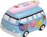 Merkloos / Sans marque G. Wurm Spaarpot vakantie bus - blauw - 16 x 11 x 11 cm - keramiek - spaarvarken autobus