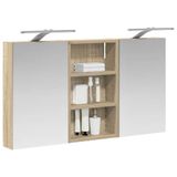 vidaXL Badkamerkast - set - 3 - st - 90 - x - 10,5 - x - 50 - cm - Bewerkt - hout