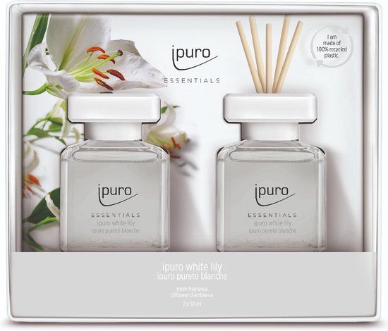 Ipuro White Lily Geurstokjes Giftset - 2x50ml - Wit
