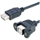 Lyndahl LKPK007 USB-kabel USB 2.0 USB-B bus, USB-A bus 0.20 m Zwart Monteerbaar