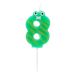 Atosa - Atosa-50691 - bougie 3,5 x 9,5 x 1,50 cm Nr. 8 Fun, vert (50691)