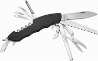 Bellatio Design Multifunctioneel zakmes - Zwart - 11 Functies - 10 cm