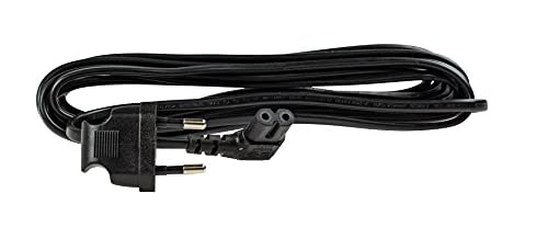 AS-Schwabe Kleingeräte- Zuleitung Verbindungskabel, Stromkabel, 230V/2,5A, Winkelsteckdose Typ C7 DIN60320, Netzkabel, IP20, schwarz, 70885 5 m Kabel