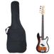 Guitare basse pour débutants électrique avec housse 4/4 46" marron blanc