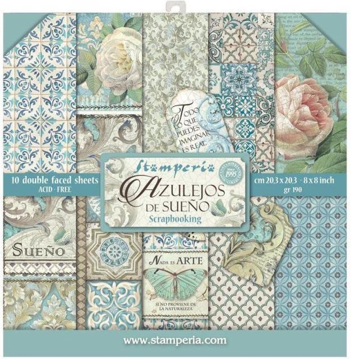 Stamperia Azulejos 8x8 Inch Paper Pack (SBBS04)