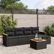 Maison Exclusive - Ensemble de meubles de jardin 6 pièces avec canapé et coussins, noir, en polyrotin