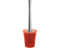 Spirella Toiletborstel met Houder – Verchroomde Toiletborstelhouder met Rood Transparant Design – WC-borstel met Houder voor een Stijlvolle Badkamer