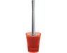 Spirella Toiletborstel met Houder – Verchroomde Toiletborstelhouder met Rood Transparant Design – WC-borstel met Houder voor een Stijlvolle Badkamer