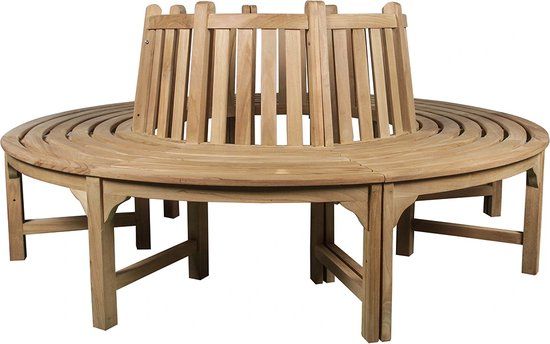 Buitengewoon Boet Boombank 2-delig Teak 6-persoons - Bruin - 150x150x95 cm