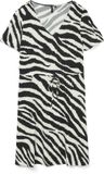 VERO MODA VMEASY JOY SS SHORT DRESS WVN GA Zebraprint V-hals Korte mouw Viskose Jurk Dames XS Birch