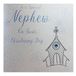witte WHITE COTTON CARDS Handgemaakte kaart "To A Special Nephew On Your Christening Day", wit, WB266