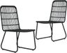 Chaise de jardin 2 pièces polyrattan noir
