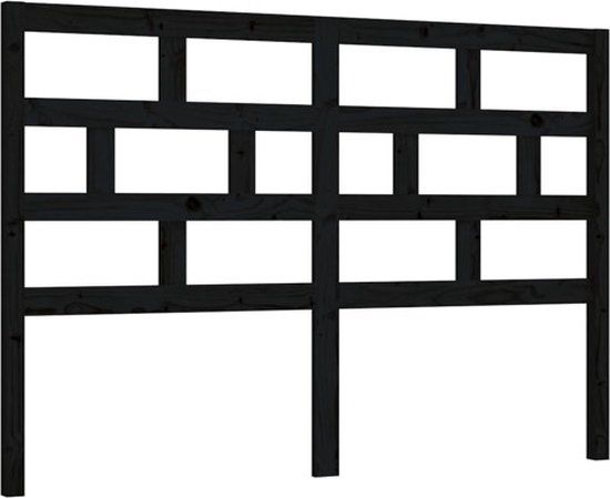 vidaXL Hoofdbord - 166x4x100 cm - Massief Grenenhout - Zwart