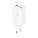 Forever chargeur secteur GaN PD QC TC-08-65ACC 2x USB-C 1x USB 65W blanc