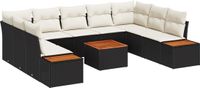 vidaXL Tuinbank Set Zwart en Crème