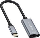 MaXlife USB-C naar HDMI-videoadapter met 4K-resolutie Compact ontwerp, Grijs