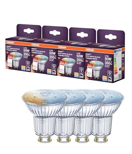 OSRAM SMART LED Spot PAR16 GU10 4,7W ZigBee 3.0, instelbaar wit 2700-6500K, dimbaar, app-bediening, Alexa, 4-Pack