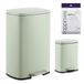 happimess HPM1006E Connor Rechthoekige prullenbak van 13 gallon met softclosedeksel en gratis mini-prullenbak, vingerafdrukbestendig, modern, minimalistisch voor keuken, kantoor, badkamer, pistache