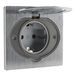 Zenitech 16A IP44 Brushed Aluminium Floor Socket with Protective Cover